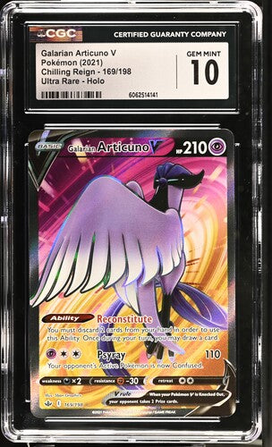 Pokemon CGC Galarian Articuno V Chilling Reign Ultra Rare Gem Mint 10